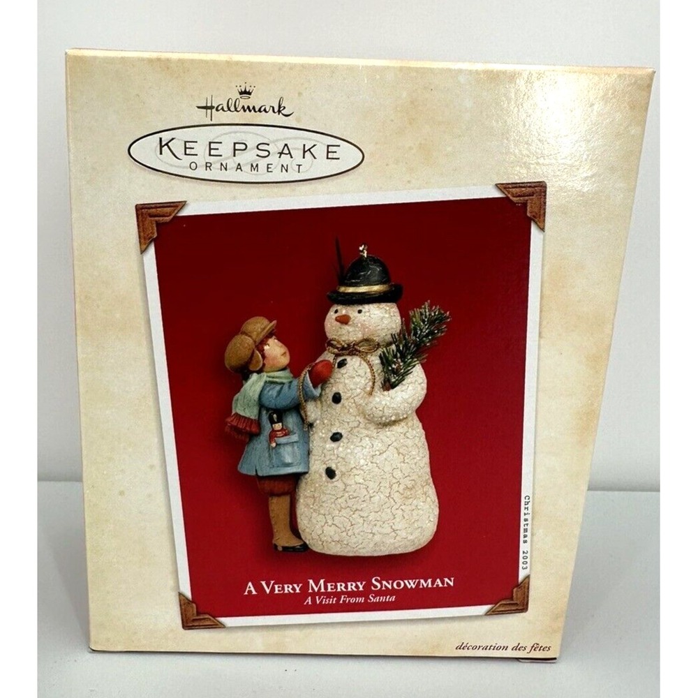 Hallmark Keepsake Ornament 2003 A VISIT FROM SANTA A VERY MERRY SNOWMAN